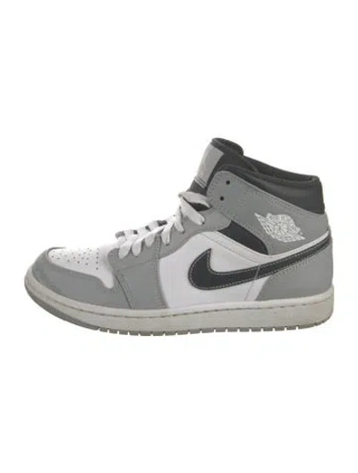 Pre-owned Jordan Leather Sneakers In Gray