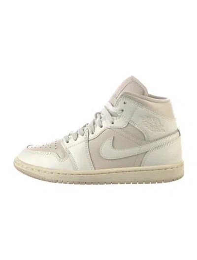 Pre-owned Jordan Leather Sneakers In Neutral
