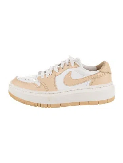 Pre-owned Jordan Leather Sneakers In Neutrals