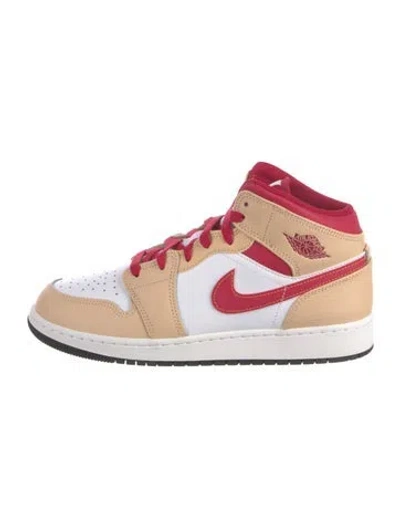 Pre-owned Jordan Leather Sneakers In Pink