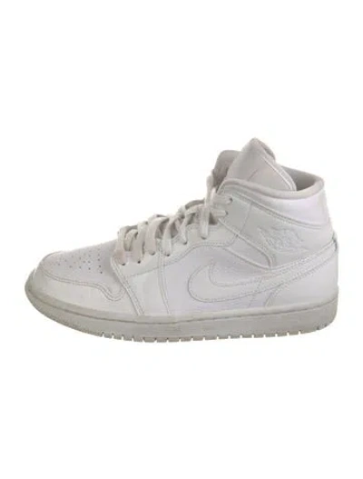 Pre-owned Jordan Leather Sneakers In White