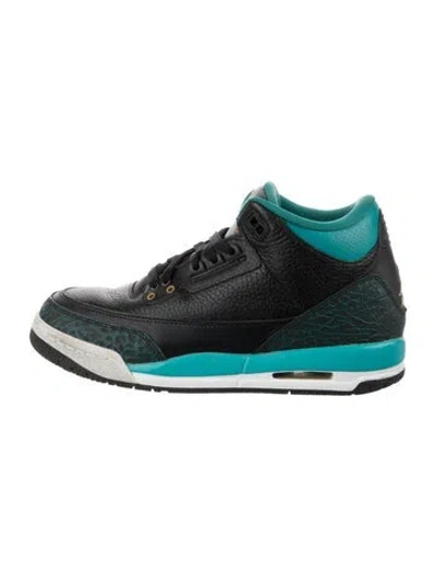 Pre-owned Jordan Leather Wedge Sneakers In Black