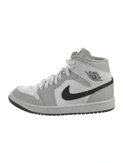 Pre-owned Jordan Leather Wedge Sneakers In Gray