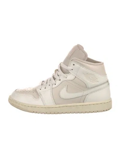 Pre-owned Jordan Leather Wedge Sneakers In Neutral