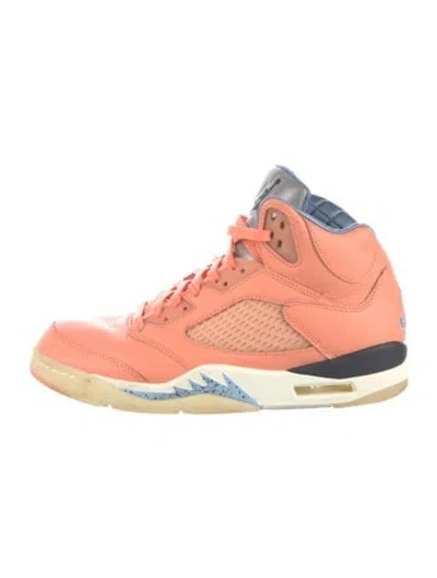 Pre-owned Jordan Leather Wedge Sneakers In Pink
