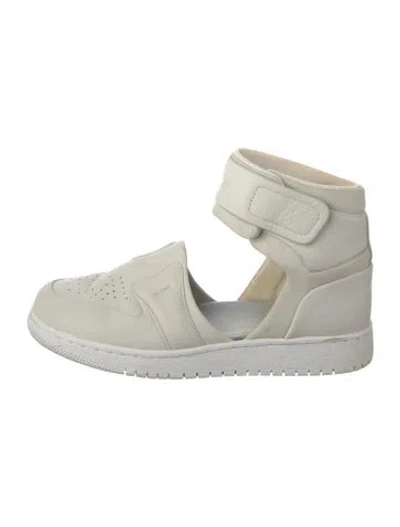 Pre-owned Jordan Leather Wedge Sneakers In White