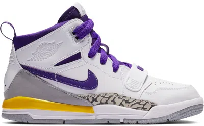 Pre-owned Jordan Legacy 312 Lakers Sneakers In White/field Purple/amarillo