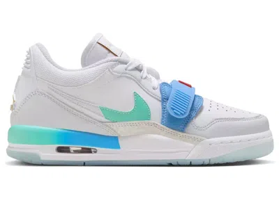 Pre-owned Jordan Legacy 312 Low Emerald Rise Sneakers In White/university Red