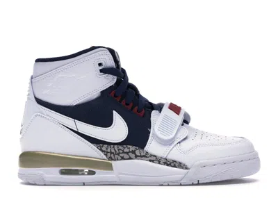 Pre-owned Jordan Legacy 312 Olympic Sneakers In White/midnight Navy Blue