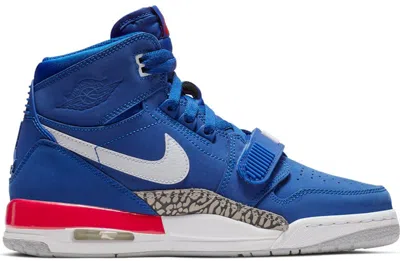 Pre-owned Jordan Legacy 312 Pistons Sneakers In Bright Blue/white/university Red