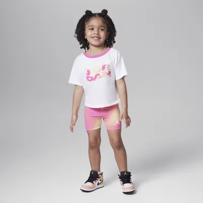 Jordan Babies' Lemonade Stand Toddler Shorts Set In Pink