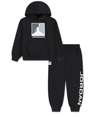 Jordan Kids' Little Boys 2-piece Essentials Fleece Baseline Hoodie And Pants Set In Black
