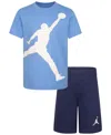 Jordan Little Boys 2-piece Jumbo Jumpman T-shirt And Shorts Set In Blue