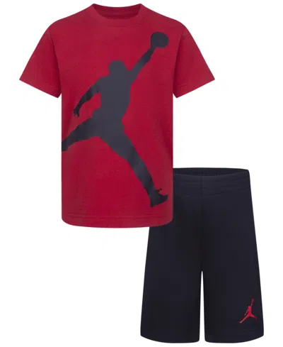 Jordan Kids' Little Boys 2-piece Jumbo Jumpman T-shirt And Shorts Set In Black