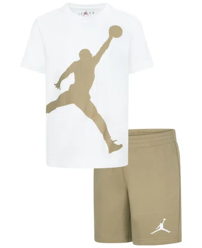 Jordan Kids' Little Boys 2-piece Jumbo Jumpman T-shirt And Shorts Set In Desert Camo