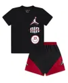 Jordan Little Boys 2-piece Stacked Play Shorts And T-shirt Set In Black