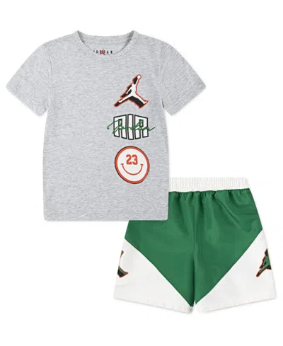 JORDAN LITTLE BOYS 2-PIECE STACKED PLAY SHORTS AND T-SHIRT SET