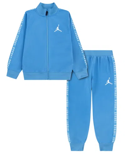 Jordan Kids' Little Boys 2-piece Air Tricot Jacket And Pants Set In Blue