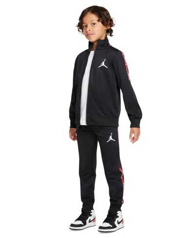 Jordan Kids' Little Boys Air Tricot Jacket And Pants, 2 Piece Set In Black