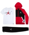 Jordan Little Boys Diamond Fleece Zip Up Hoodie Jumpman Print T Shirt Jogger Pants In Red