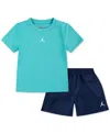 Jordan Little Boys Dri-fit Jumpman Woven Play Jersey T-shirt & Mesh Shorts, 2 Piece Set