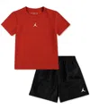 Jordan Little Boys Dri-fit Jumpman Woven Play Jersey T-shirt & Mesh Shorts, 2 Piece Set