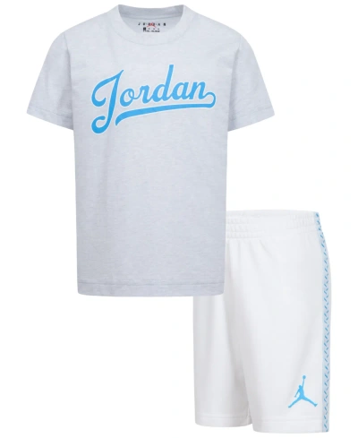 Jordan Kids' Little Boys Flight Mvp T-shirt And Shorts, 2 Piece Set In White
