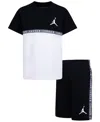 JORDAN LITTLE BOYS JUMPMAN BLOCKED TAPING TEE AND SHORTS SET