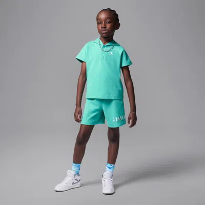 Jordan Little Kids' 2-piece French Terry Henley Hoodie Set In Green