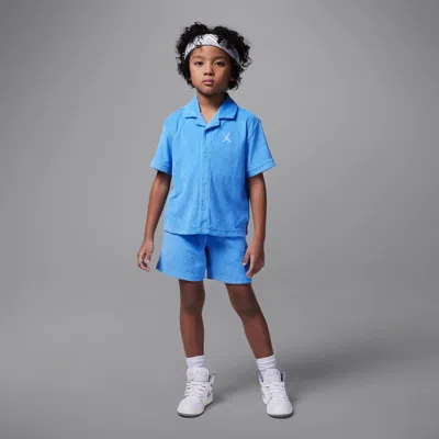 Jordan Little Kids' 2-piece Terry Cloth Camp Set In Blue