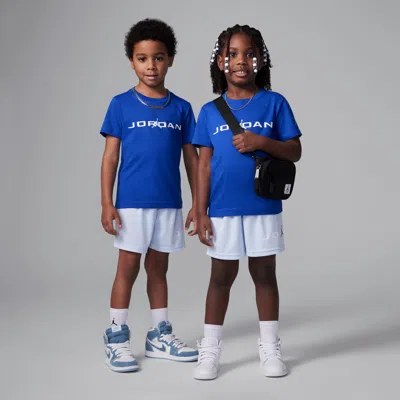 Jordan Kids' Toddler Boys 2-piece Mj Baseline Mesh Shorts And T-shirt Set In Hydrogen Blue