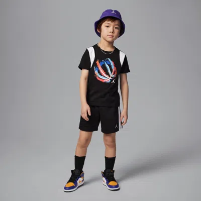 Jordan Little Kids' Bball Fire Mixed 2-piece Shorts Set In Black