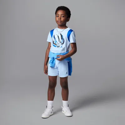 Jordan Little Kids' Bball Fire Mixed 2-piece Shorts Set In Blue