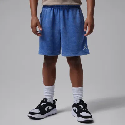 Jordan Little Kids' Brooklyn Washed French Terry Shorts In Blue