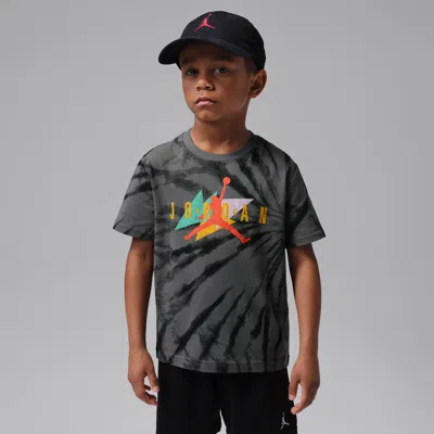Jordan Little Kids' Geo Tie Dye T-shirt In Black