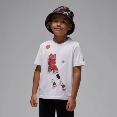 Jordan Little Kids' Ghostman T-shirt In White