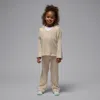 Jordan Little Kids' Heir To The Crown 2-piece Ribbed Pullover Set In Neutral