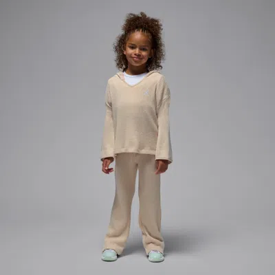 Jordan Little Kids' Heir To The Crown 2-piece Ribbed Pullover Set In Neutral
