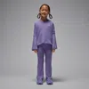 Jordan Little Kids' Heir To The Crown 2-piece Ribbed Pullover Set In Purple