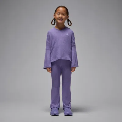 Jordan Little Kids' Heir To The Crown 2-piece Ribbed Pullover Set In Purple