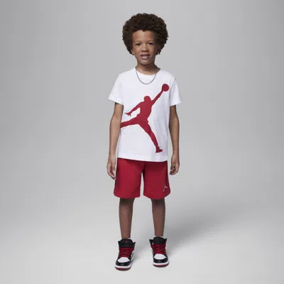Jordan Little Boys Jumbo Jumpman T-shirt And Shorts, 2 Piece Set In Gym Red