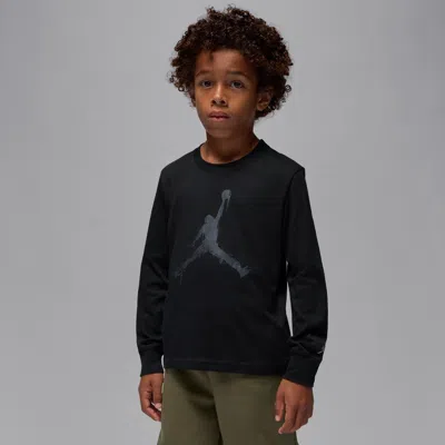 Jordan Little Kids' Jumpman Drip Long Sleeve T-shirt In Black