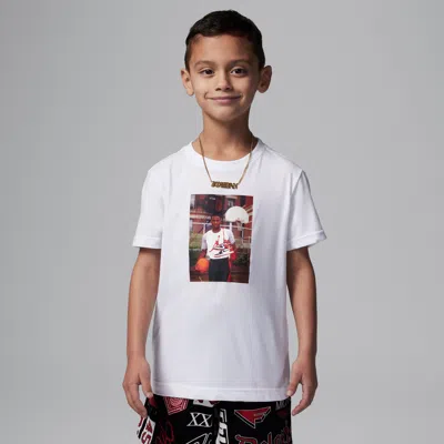 Jordan Little Kids' Mj Photo T-shirt In White