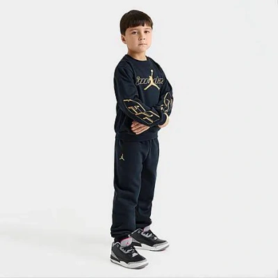Jordan Little Kids Mountainside Crewneck Sweatshirt And Jogger Pants Set In Black