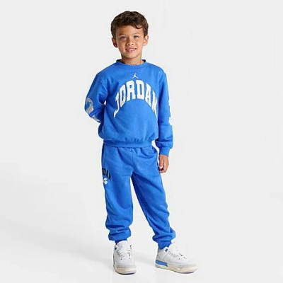 Jordan Little Kids Mvp Crewneck Sweatshirt And Joggers Set In Blue