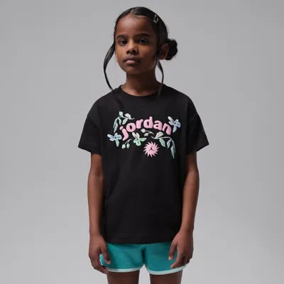 Jordan Little Kids' Puff Floral T-shirt In Black