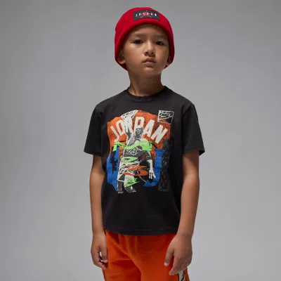 Jordan Little Kids' Throwback Slam T-shirt In Black