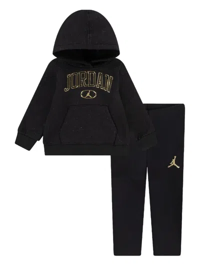 Jordan Kids' Logo-embroidered Tracksuit Set In Black