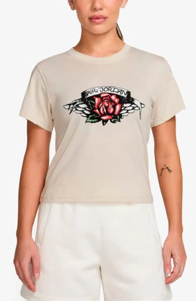 Jordan Logo Graphic Baby Tee In Neutral