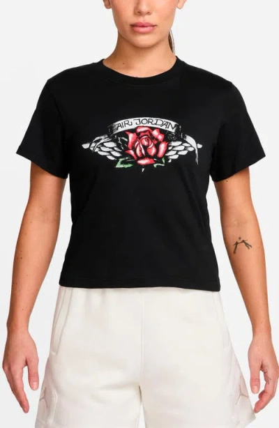 Jordan Logo Graphic Baby Tee In Black